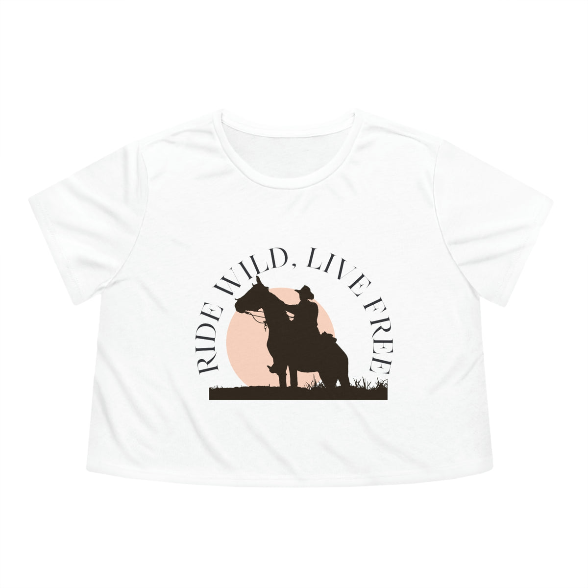 Ride Wild Live Free Womens Crop Tee