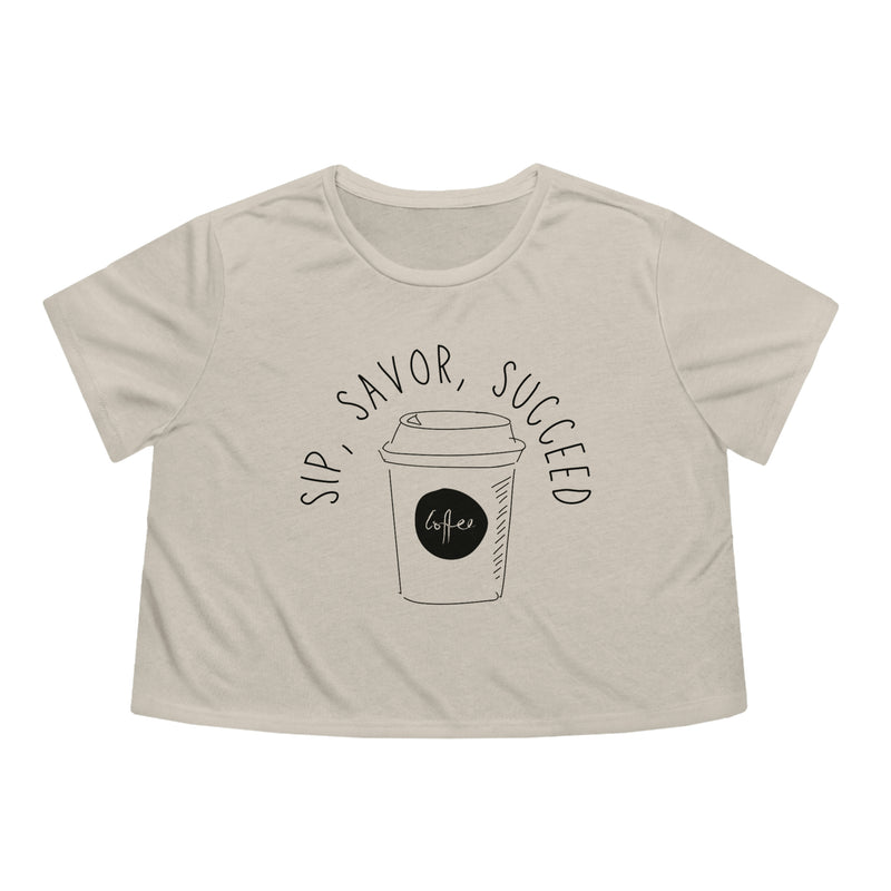 Sip Savor Succeed Womens Crop Tee