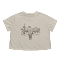 Desert Skull Womens Crop Tee