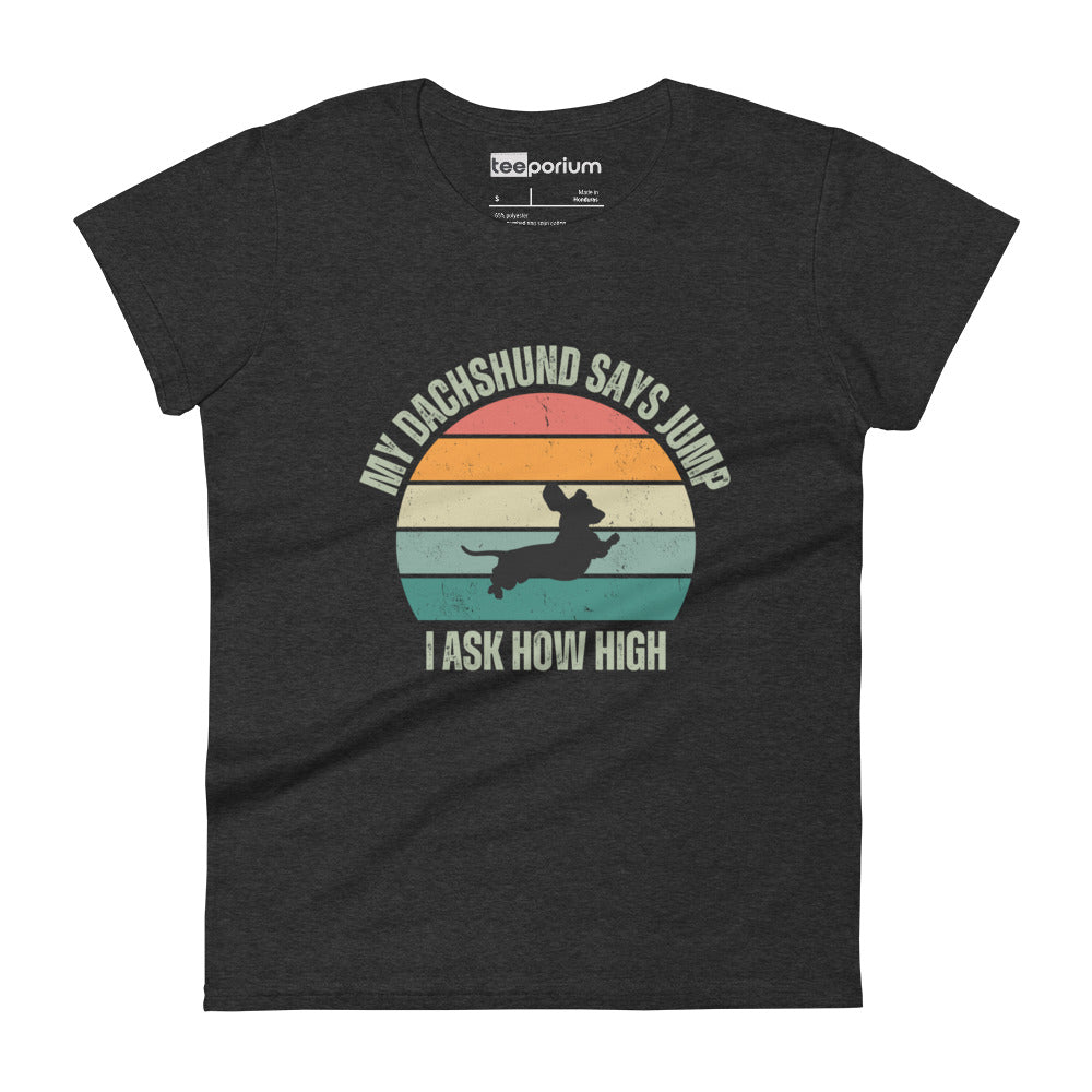 Dachshund Jump Womens Tee