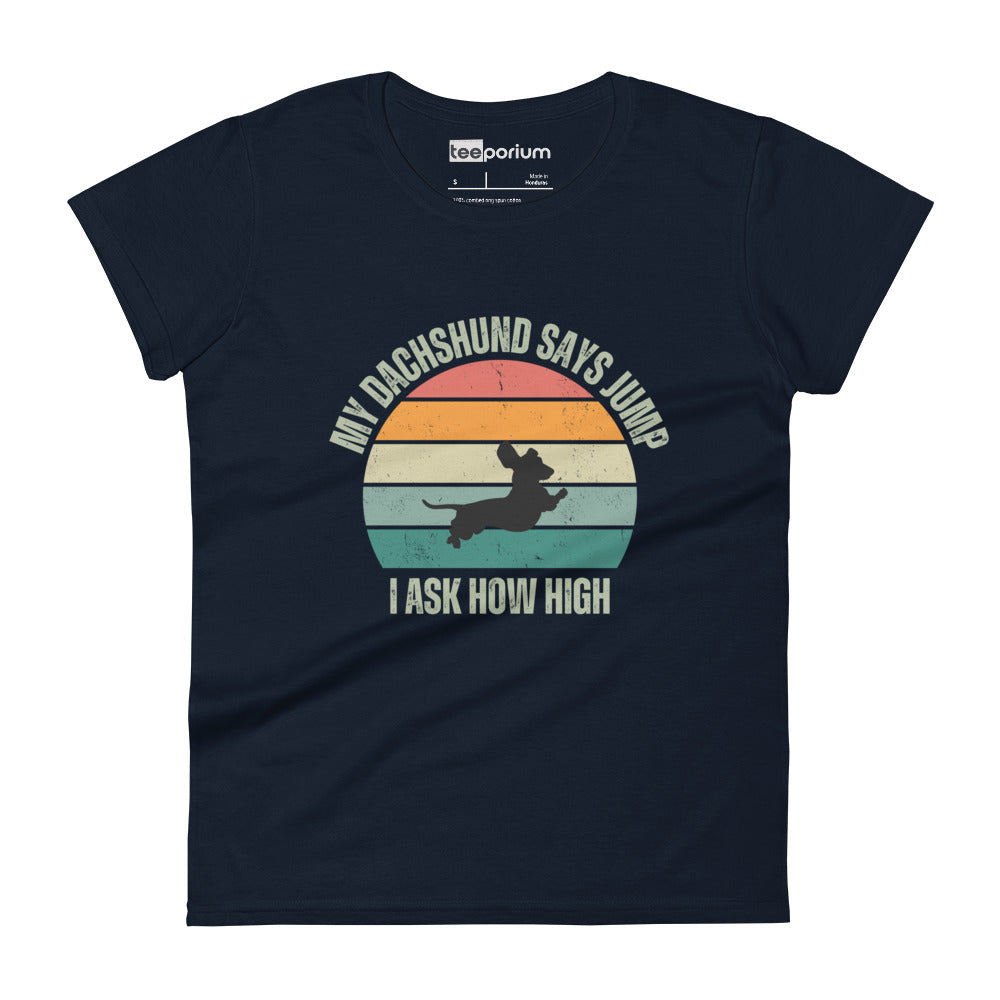 Dachshund Jump Womens Tee